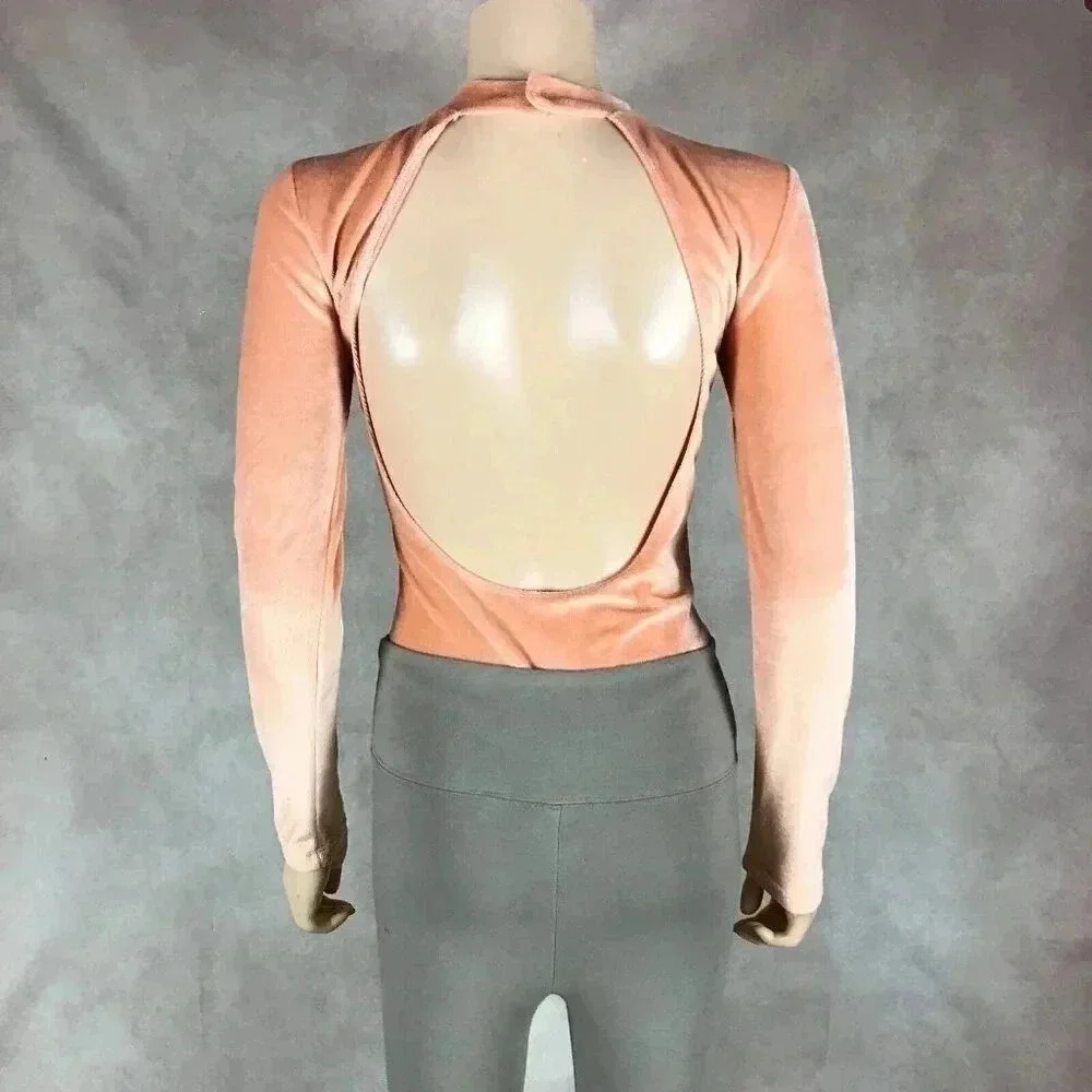Urban Outfitters Velvet Long Sleeve Bodysuit SMALL - Picture 6 of 13
